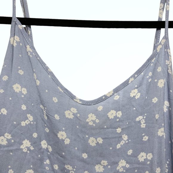 NWT PacSun LA Hearts Blue White Floral Spaghetti Straps Peplum Top L - Picture 4 of 7